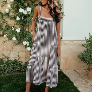 Jenni Kayne Striped Summer Dress Indigo Small